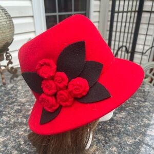 Charming Charlie woman’s red wool hat one size